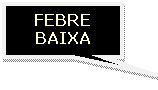 Texto explicativo retangular: FEBRE
BAIXA
